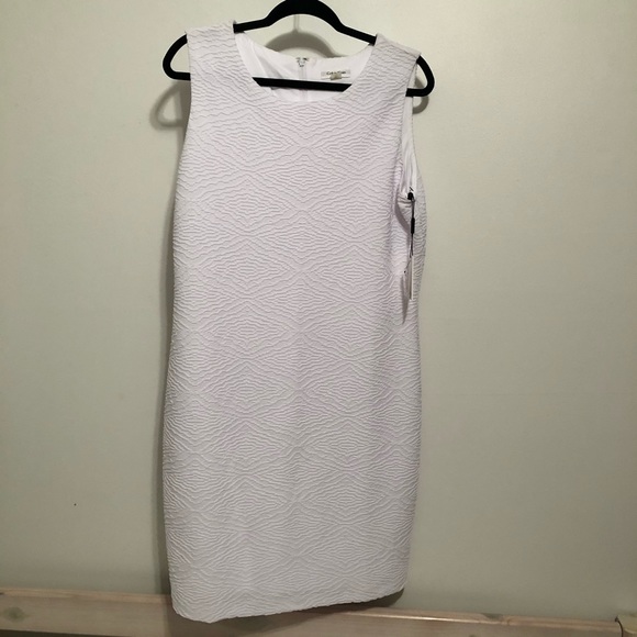NWT Calvin Klein White Sleeveless Dress - Picture 1 of 7